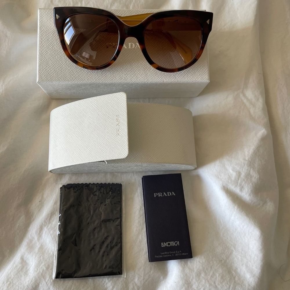 Prada Brown Gradient Caramel Tortoise/Powder Cat … - image 3